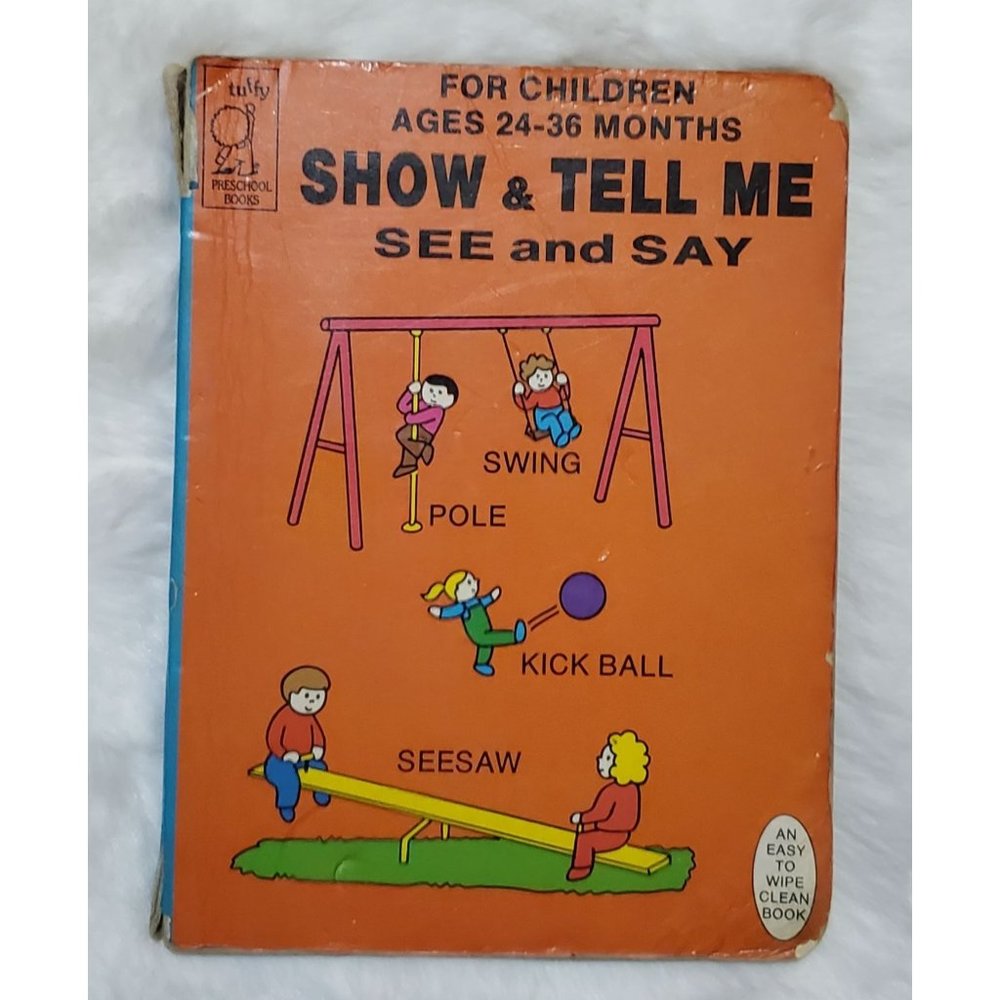 GUC 1986 VTG Vintage Tuffy Books INC Wipe Clean Dry Erase Antique Toddler Book